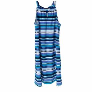 Jude Connally Nylon Striped Stretch Dress